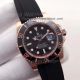 Copy Rolex Submariner Rose Gold Case Black Dial Black Tape Watch (2)_th.jpg